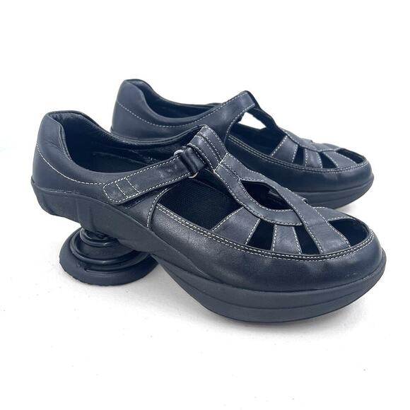 Z-Coil Black Leather Mary Jane Pain Relief Comfort Spring Shoes Womens 10 - Picture 1 of 8